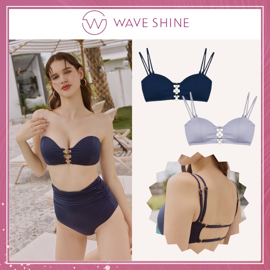 追跡有★WAVE SHINE 特許バストアップ 2WAY ハートビキニトップ