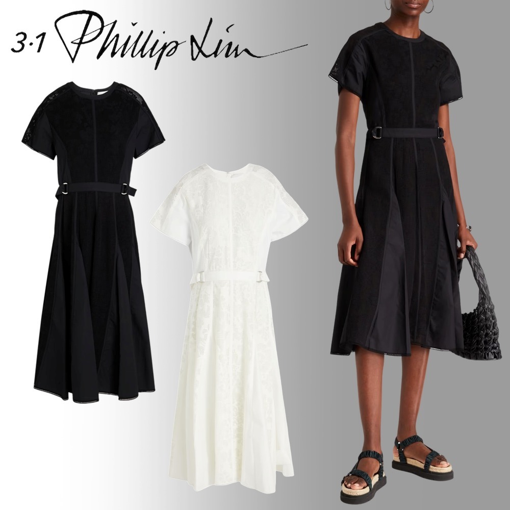 3.1 PHILLIP LIM ポプリン ミディワンピース ベルト付き 2色