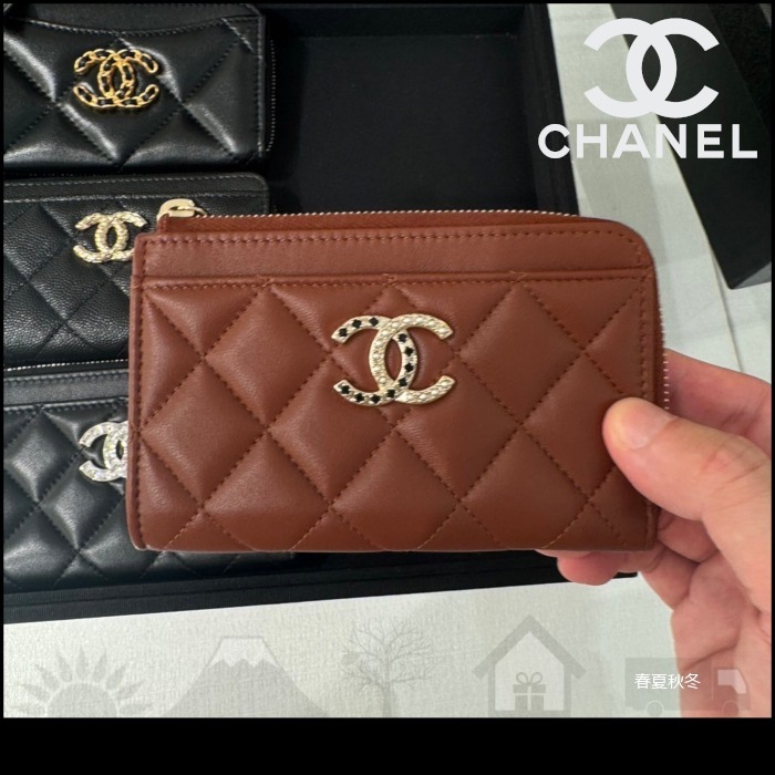 【シャネル】CHANEL フラグメントケース ミニ財布 ラムスキン☆