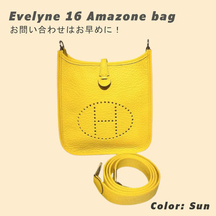 【イエローカラーがアクセント♪】HERMES ミニエヴリン S金具 イエロー(黄色)系 HERMES Evelyne(エルメス エヴリン) - 海外