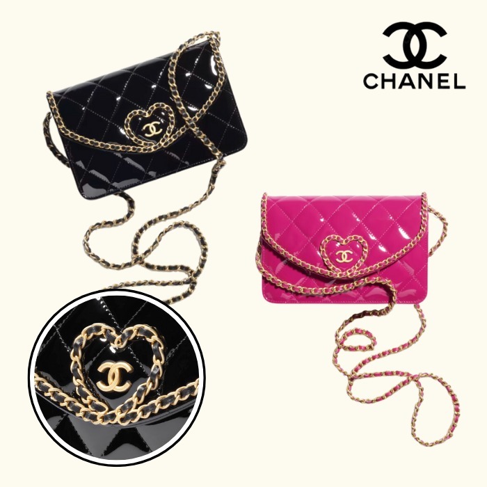 【シャネル・CHANEL】チェーンウォレット ハート レザー