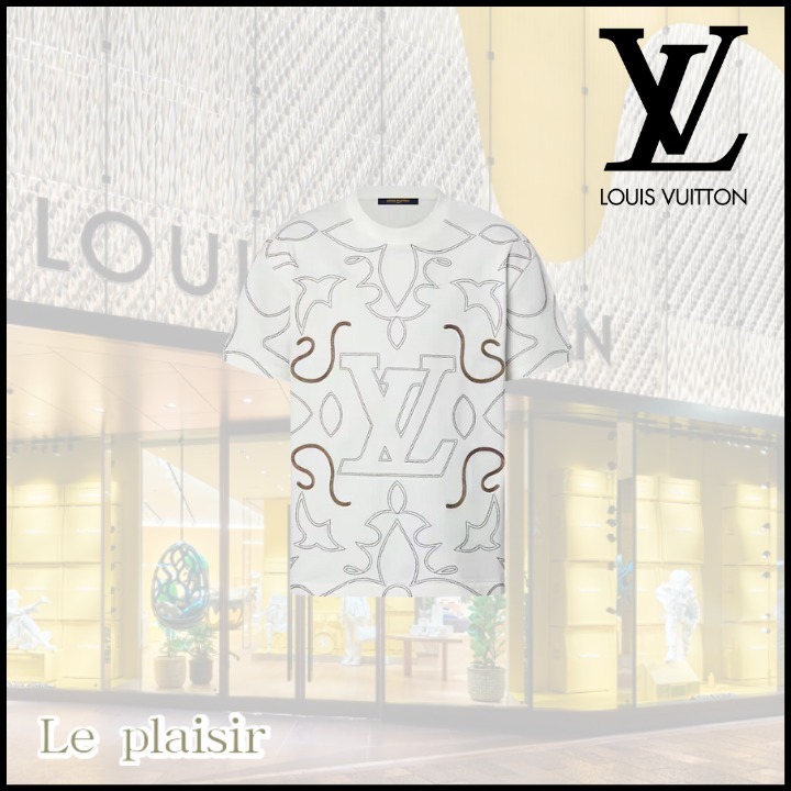 《ロゴが人気♡》Louis Vuitton 刺繍入りコットンTシャツ