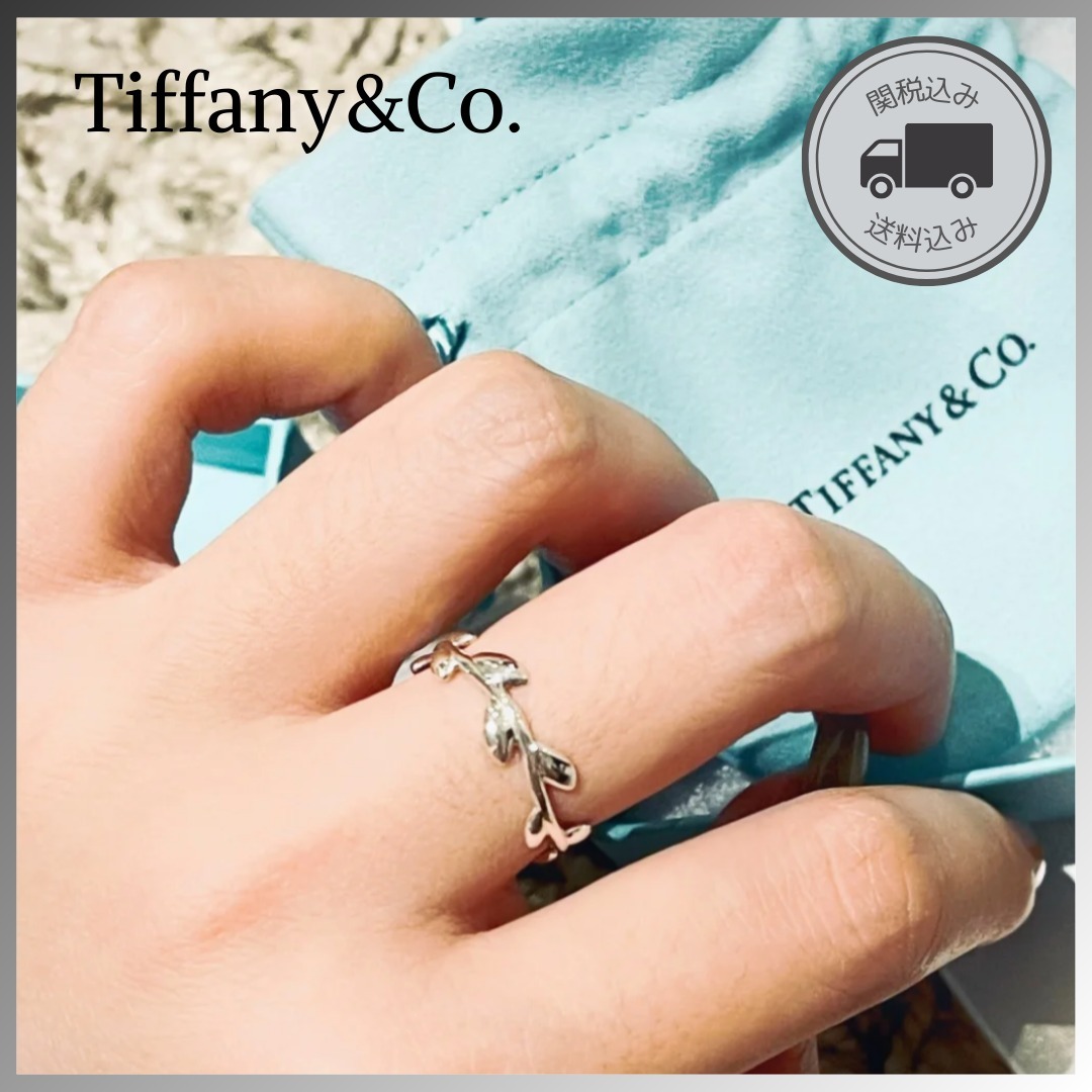 すぐ届く国内発【Tiffany&Co】オリーブ リーフ バンド リング