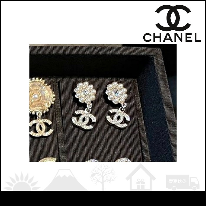 【シャネル】ピアス CCロゴ パールのフラワーが可愛い☆