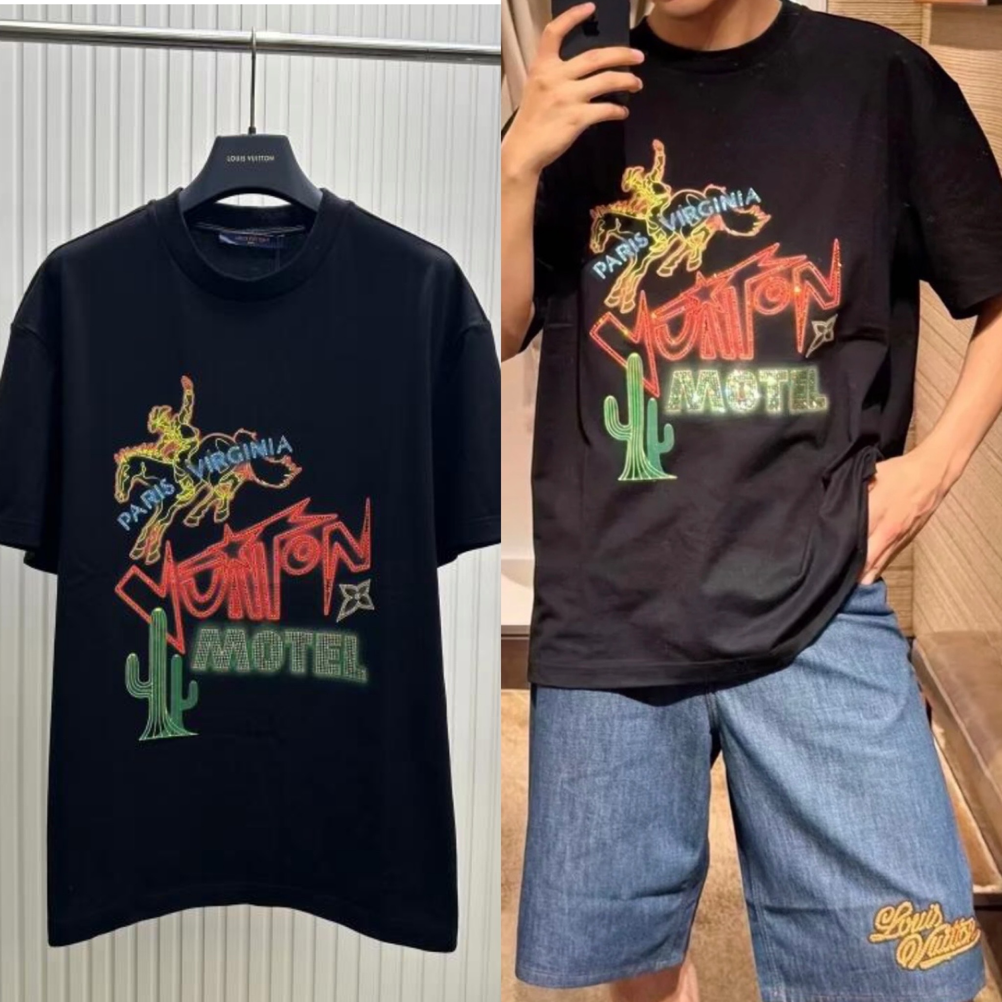 アメリカっぽいネオンとウエスタンの共演 Louis Vuitton Tシャツ