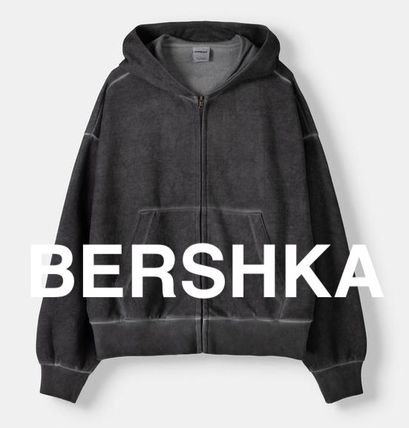 ★ドイツ発*BERSHKA*新作*FADEDプリントZIPフーディ/DG★ ☆ドイツ発*BERSHKA*新作*フェード加工ZIPフーディ/DG