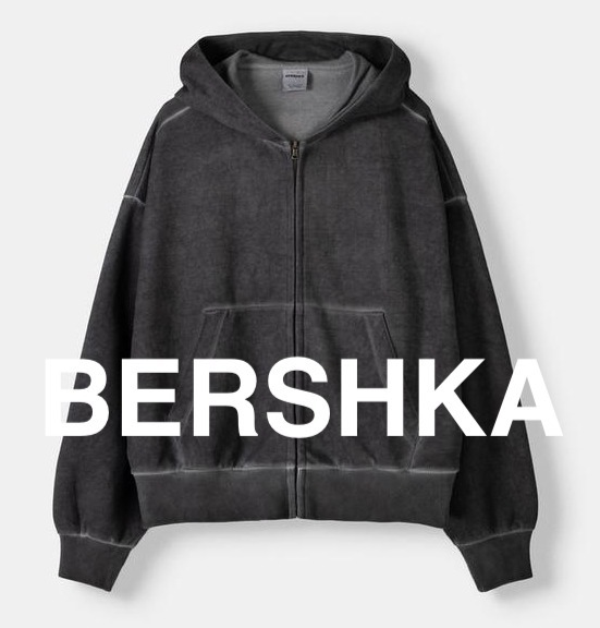 ★ドイツ発*BERSHKA*新作*フェード加工ZIPフーディ/DG★