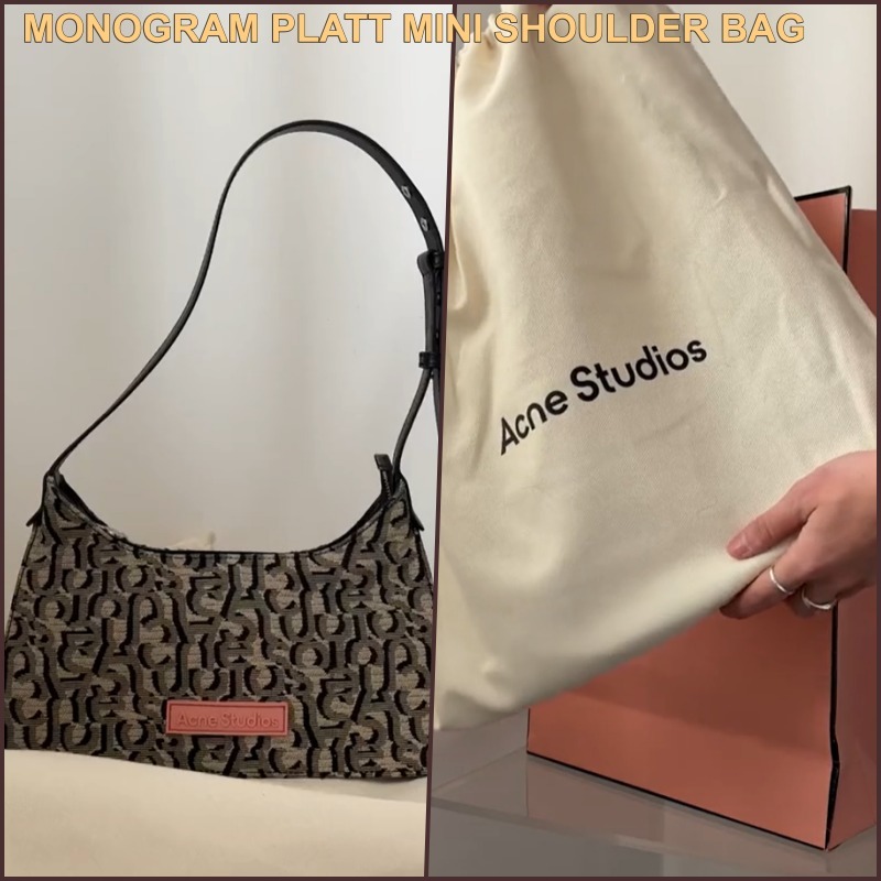 [AcneStudios]★MONOGRAM PLATT MINI SHOULDER BAG★Beige/black