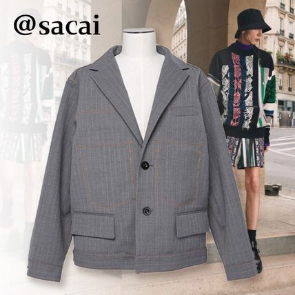 ウール sacai(サカイ) テーラードジャケット(メンズ) - 海外通販
