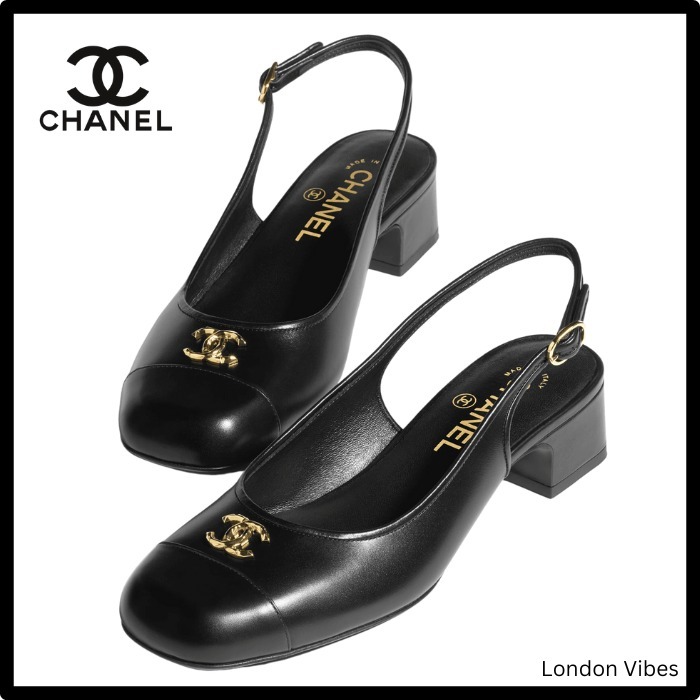 スクエアトゥがお洒落☆ CHANEL スリングバックシューズ