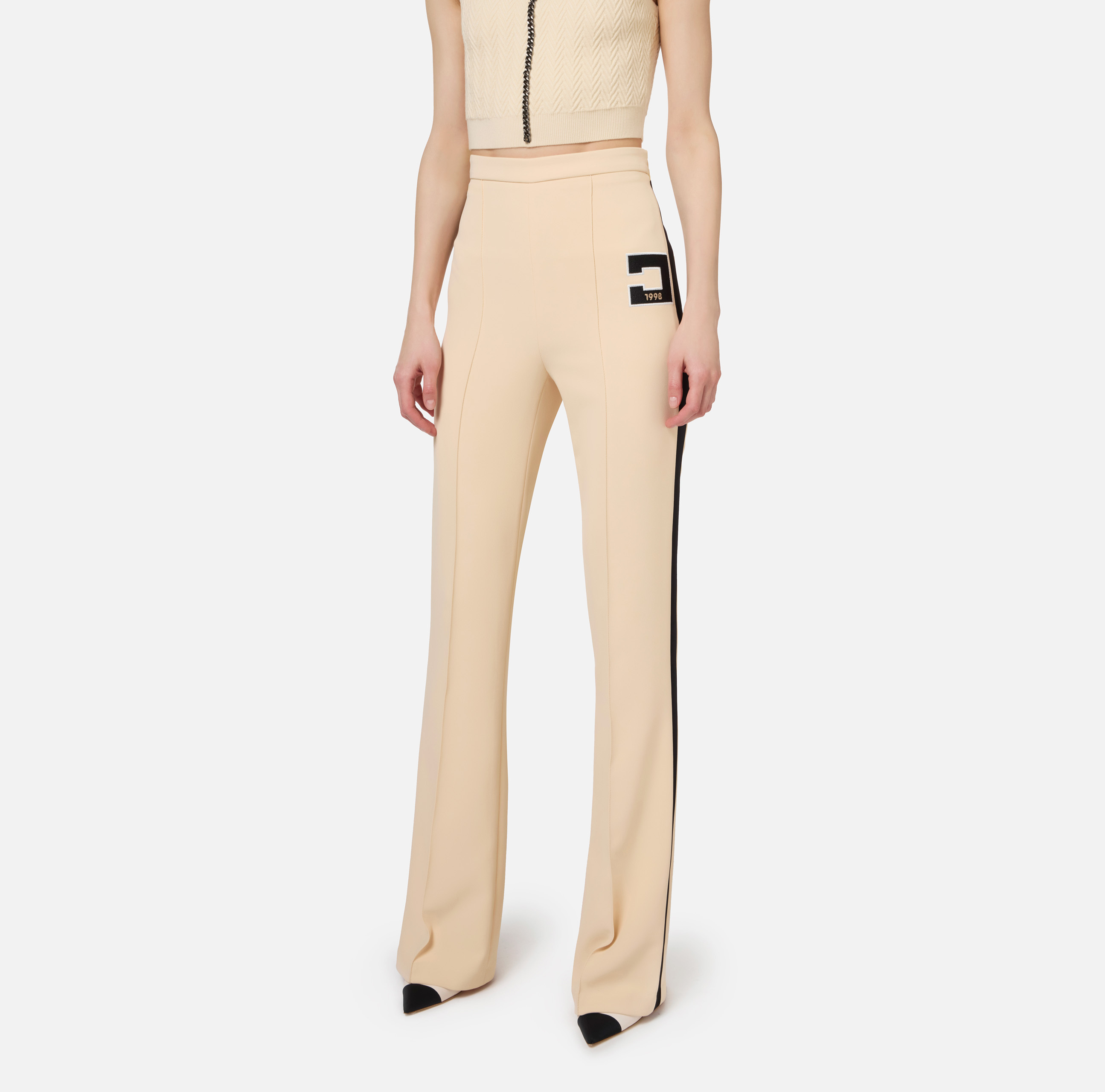《モダンな逸品》【ELISABETTA FRANCHI】バンド ロゴ パンツ
