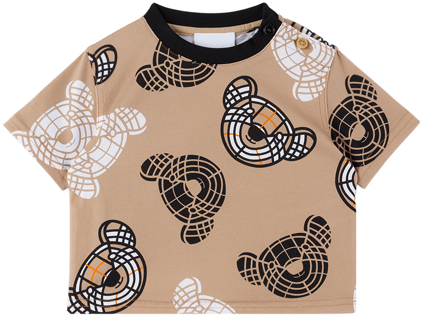 【関税込み】Burberry ベビー｜ベージュ Thomas Bear Tシャツ