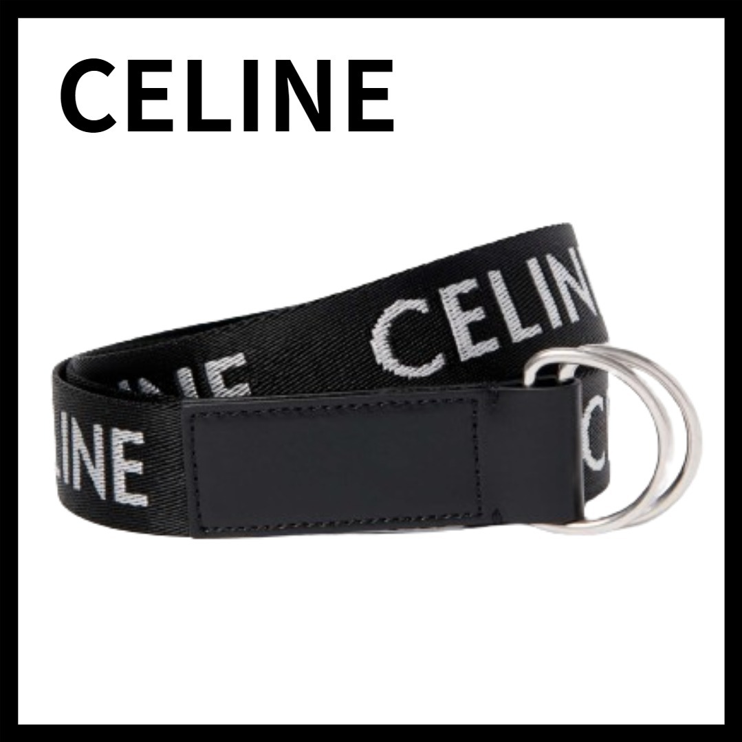 CELINE セリーヌ オム 3cm ロゴジャカード キャンバスベルト