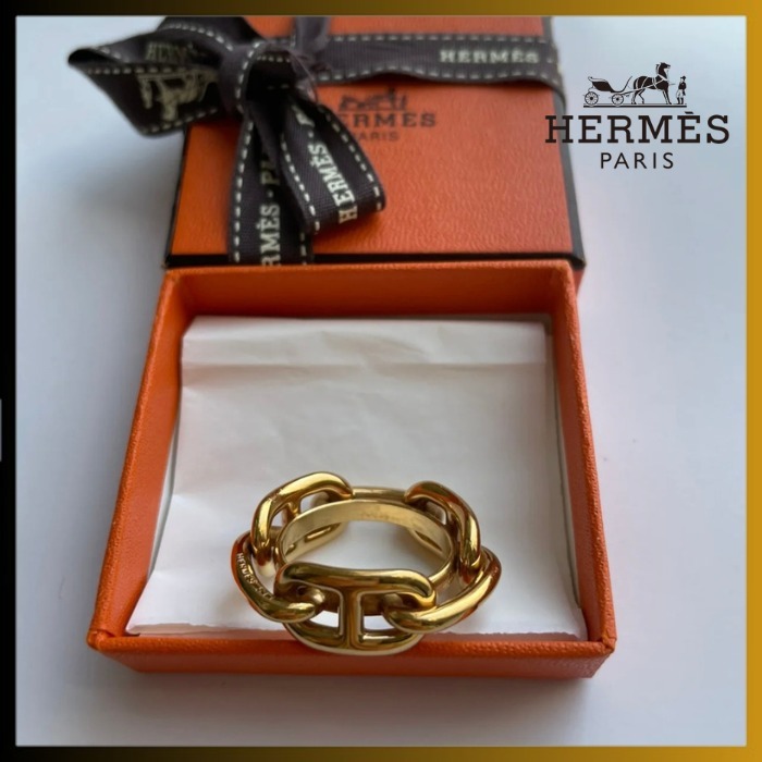 【ネックレストップとしても】HERMES スカーフリング Regate