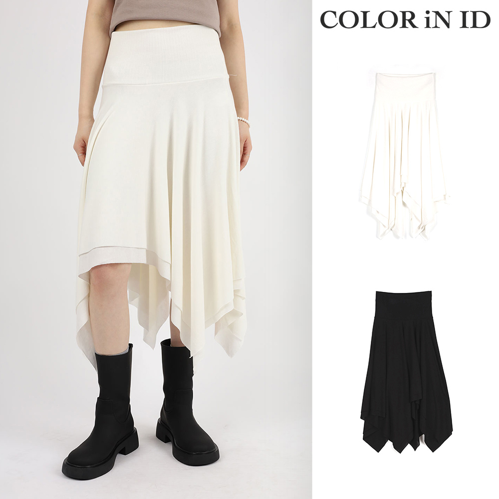 【COLOR iN ID】Unbalanced cutting cali skirt
