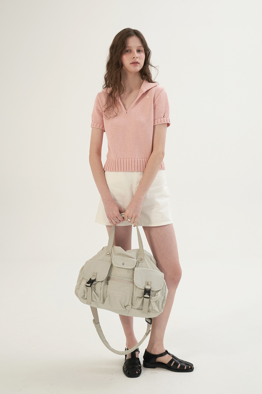 [SOMEWHEREBUTTER] / ☆ PP boston bag / ash mint