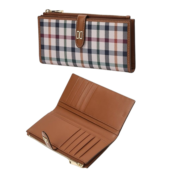 【DAKS】Centenary Checkチェック牛革長財布★送料・関税込