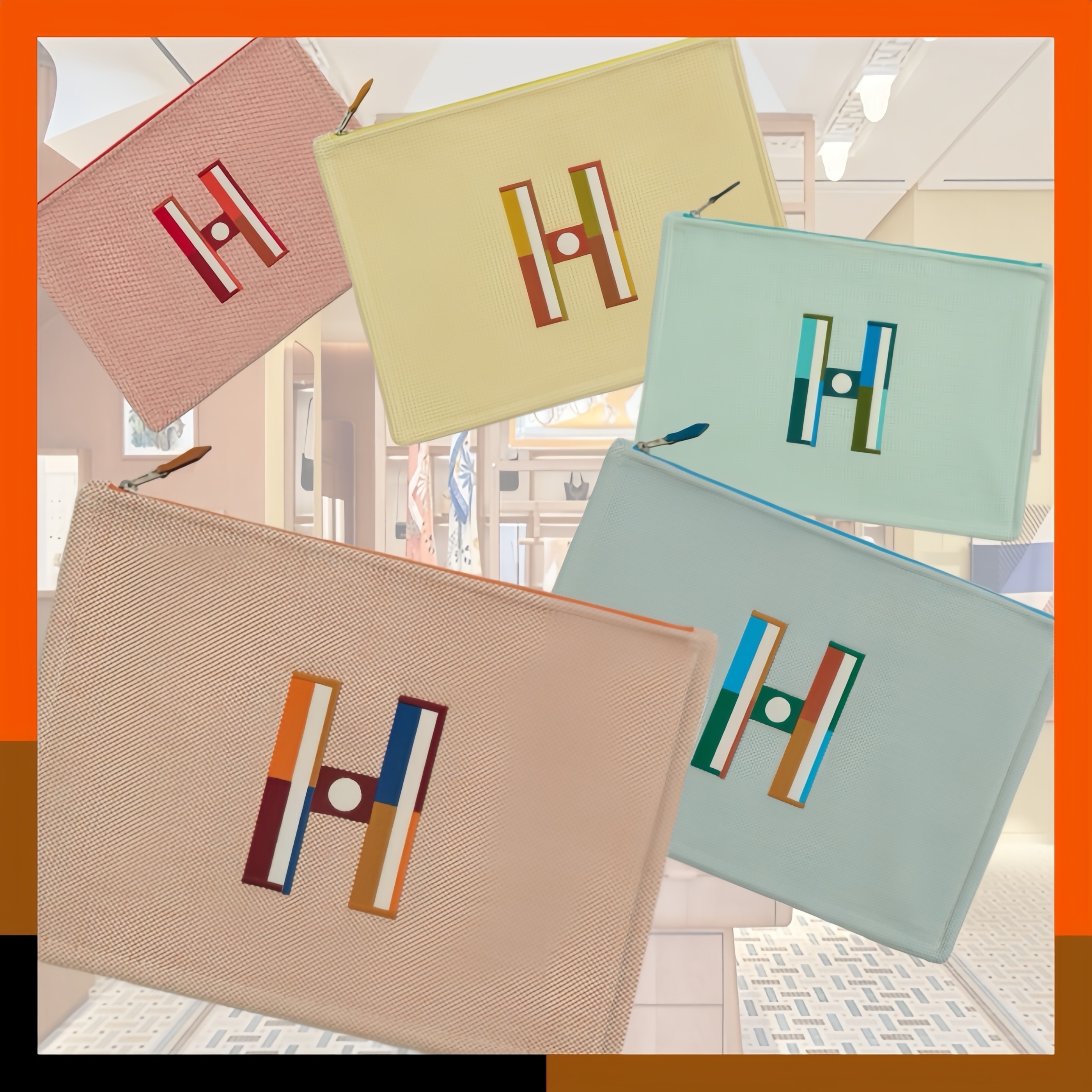 HERMES 新作 人気 お洒落 フラットポーチ Faubourg Corner GM