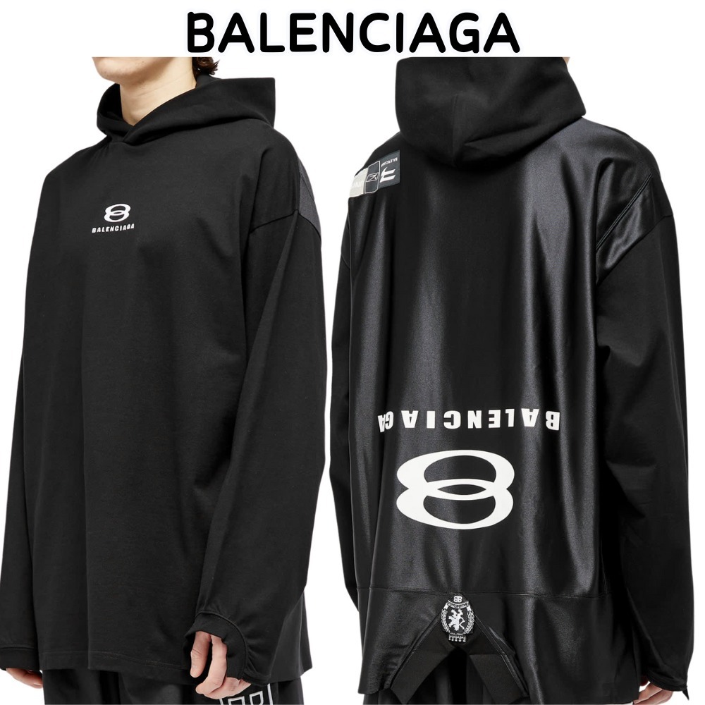 【BALENCIAGA】Black&White☆異素材 デコンストラクト Tシャツ