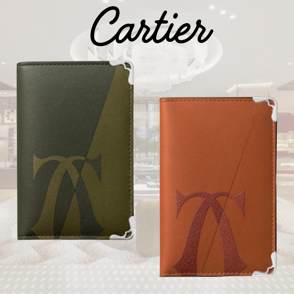 無料発送 CARTIER】マスト 折りたたみ財布 4カードホルダー カルティエ ドゥ ウェア