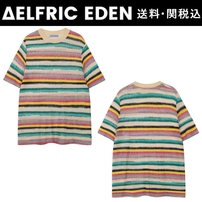 【Aelfric Eden】カットアウト ストライプ ニット Tシャツ