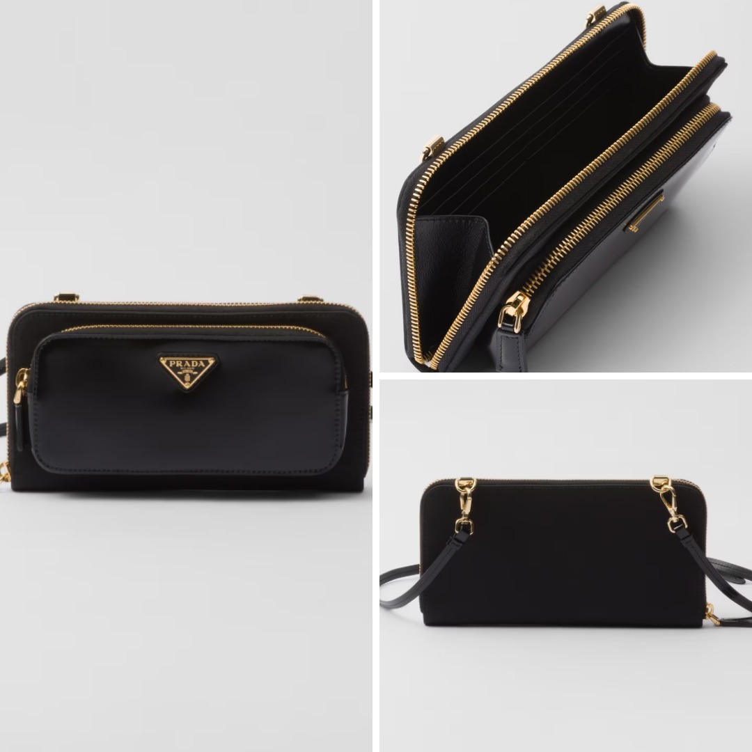 《送料無料》 PRADA ReNylonbrushedleatherwallet shoulderstrap