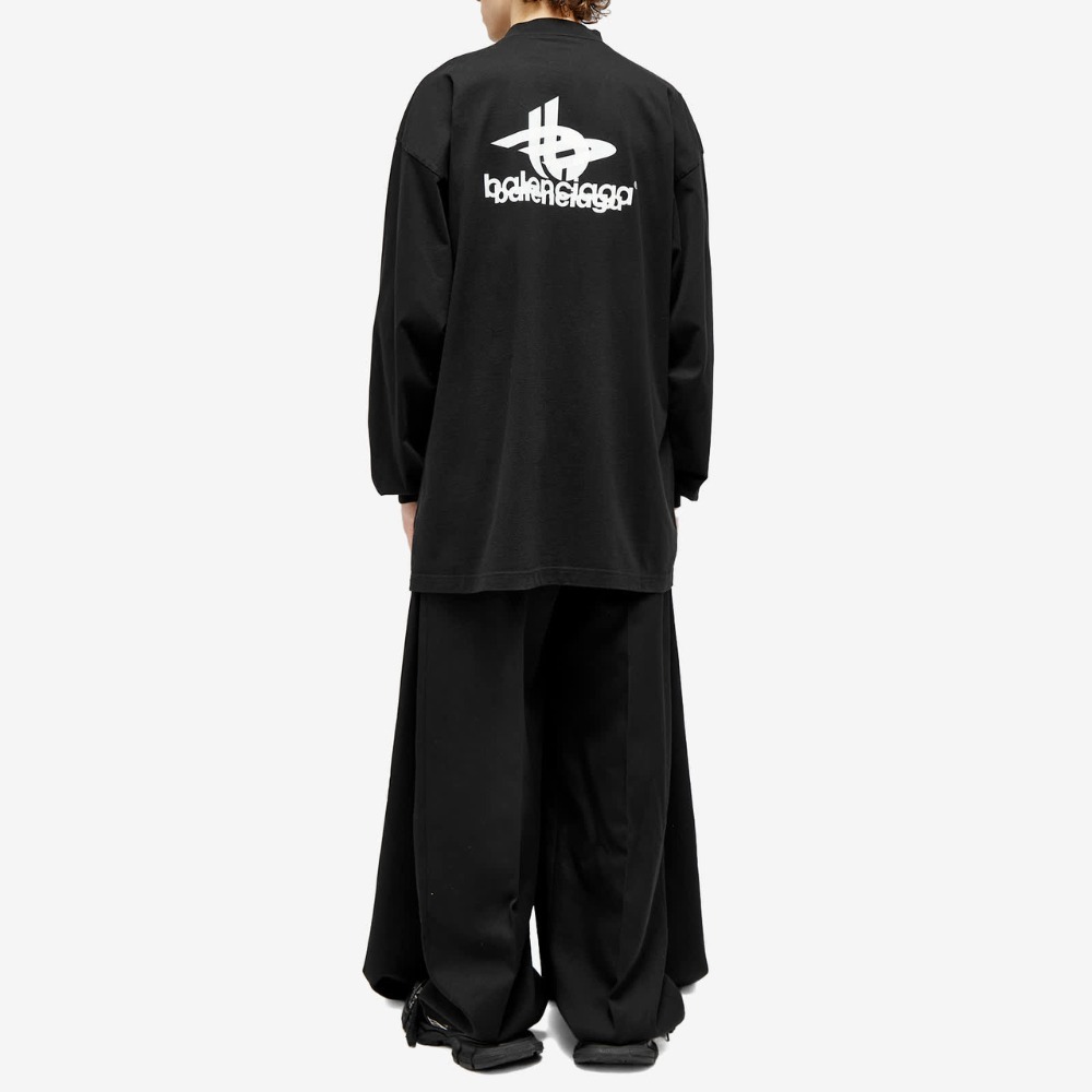 【BALENCIAGA】Black&White☆スポーティ 長袖 ロゴ Tシャツ BALENCIAGA】Black&White☆スポーティ 長袖 ロゴ Tシャツ