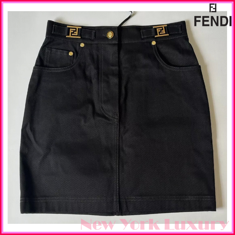 Fendi★素敵！Denim Black Skirt