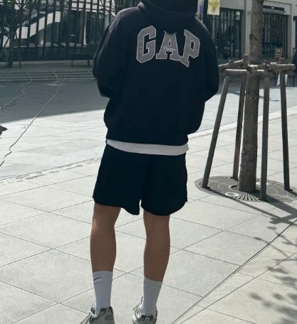 Palace] Palace x Gap Hood Black - 24SS