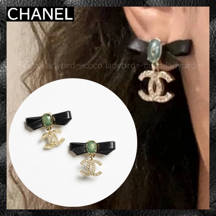 ☆24aw リボン×CCロゴが可愛い☆ CHANEL ピアス