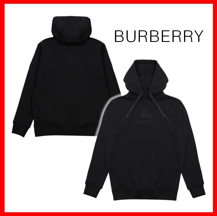 ★韓国の人気【BURBERRY】★EKD コットンフーディー ブラック★