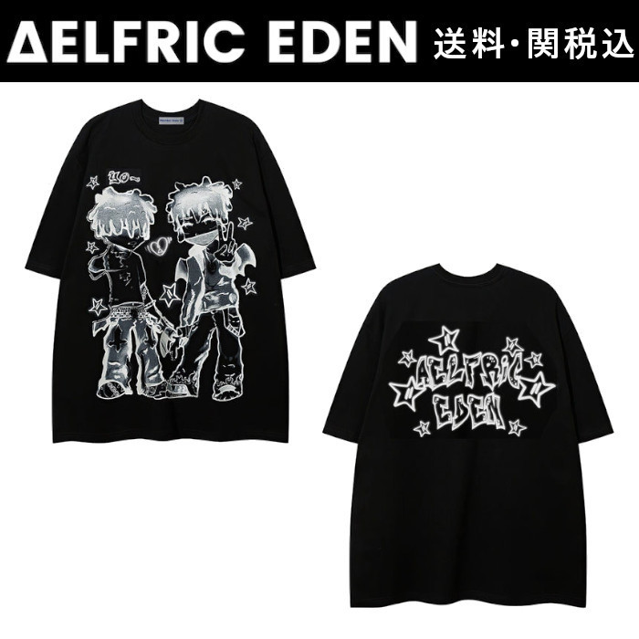 【Aelfric Eden】ヒップホップ キャラクター プリント Tシャツ