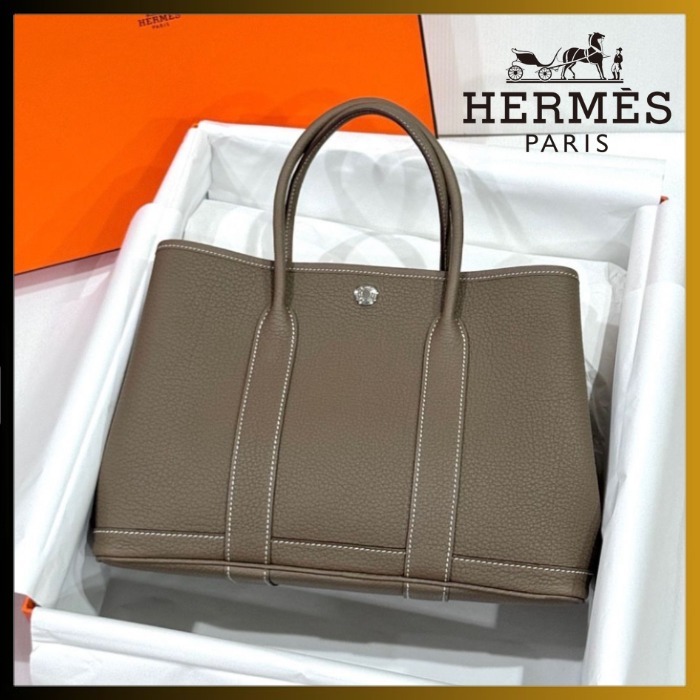 【レザー /エトゥープ】HERMES ガーデンパーティー30 TPM