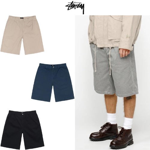 stussy】WORK SHORT WASHED CANVAS 2色展開 Black Brown (STUSSY