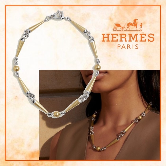 首元が華やかに\tHermes\tEpure Equestre アルミニウムネックレス