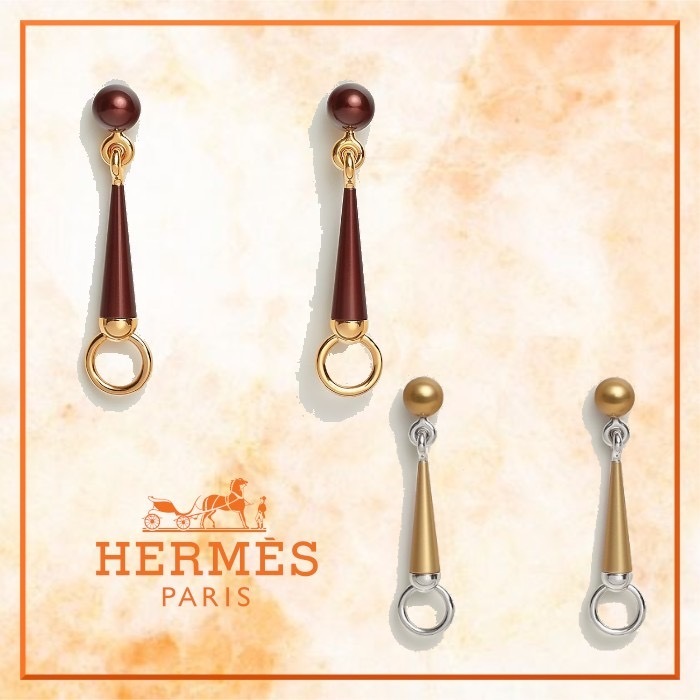 ネックレスとお揃いも◎Hermes\tEpureEquestreアルミニウムピアス