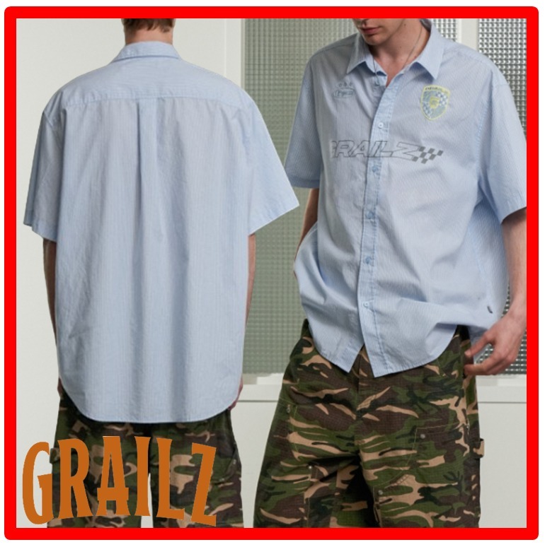 ★韓国の人気★【GRAILZ】★MULTI GRAPHIC STRIPE SHIRTS★