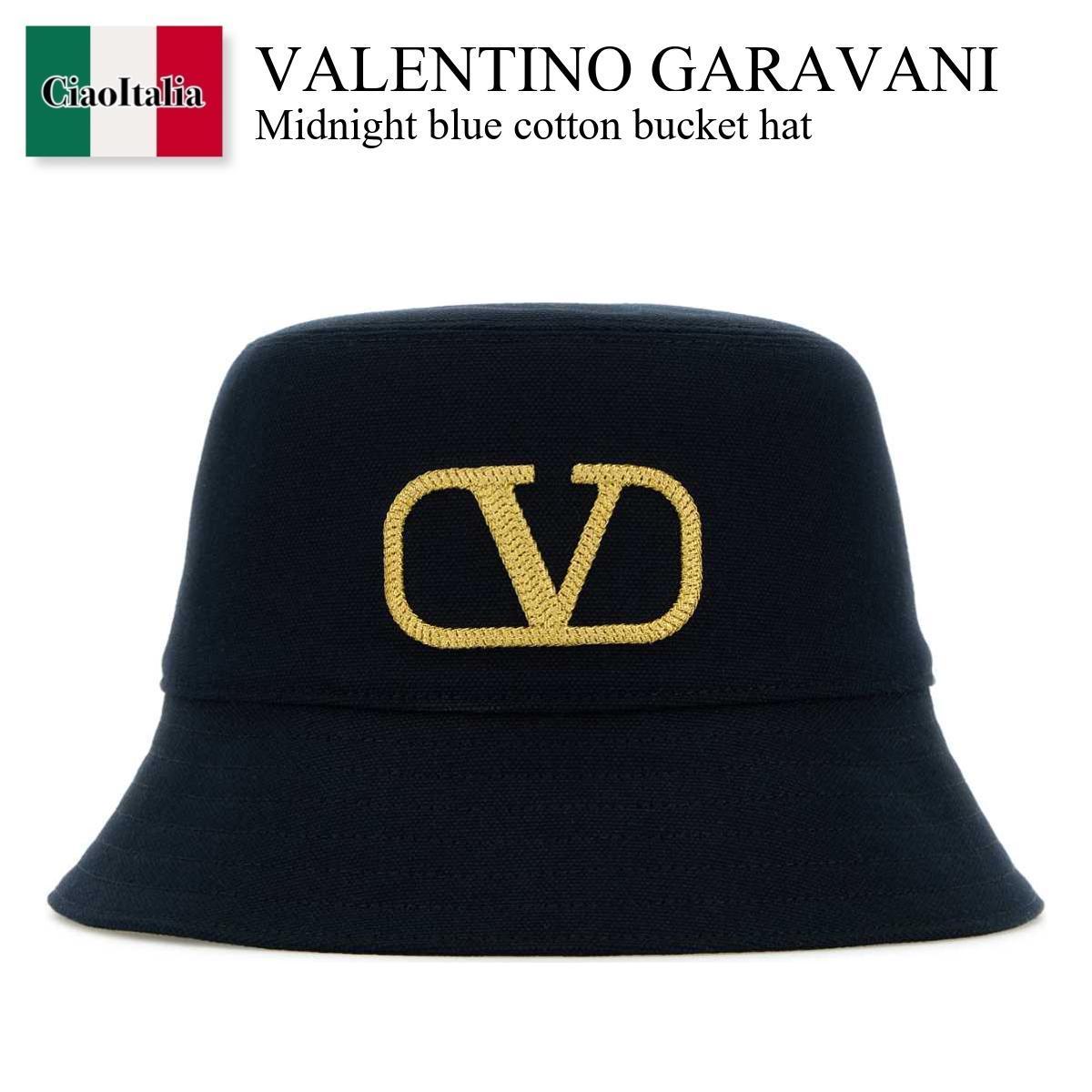 ハット Valentino Garavani Midnight Blue Cotton Bucket Hat