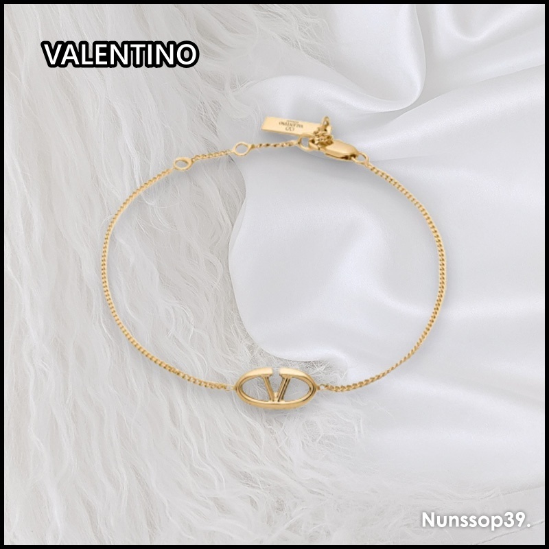 《VALENTINO》 ガラバニ Vロゴ ブレスレット