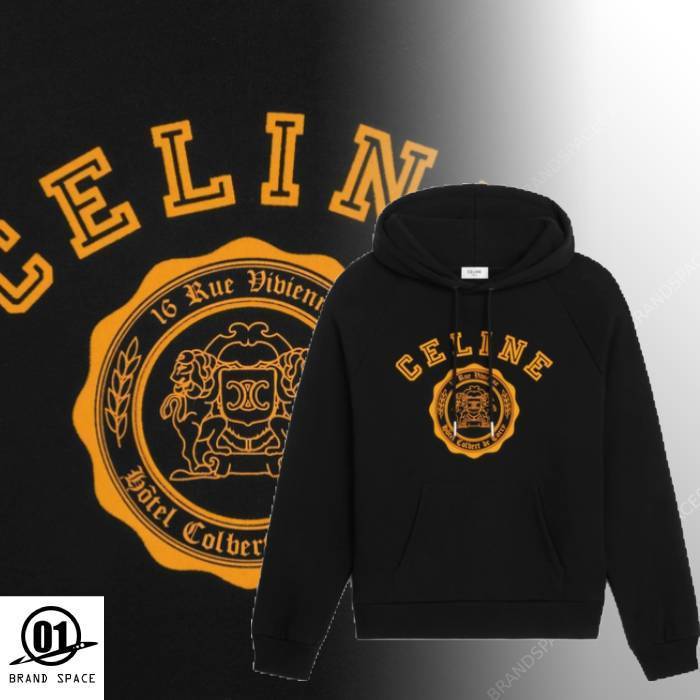 CELINE 24-25AW BLASON コットンフリース ルーズ パーカー
