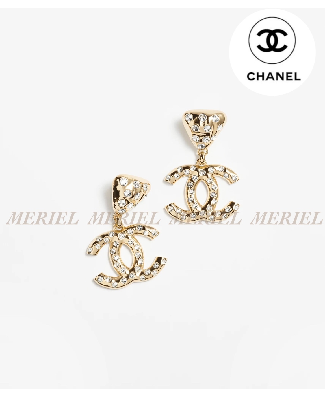 【CHANEL】イヤリング ストーン ロゴ
