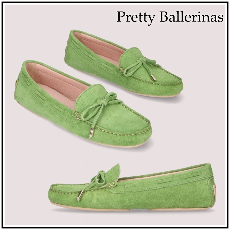 スペイン発☆Pretty Ballerinas♪リボン付きスエードローファー