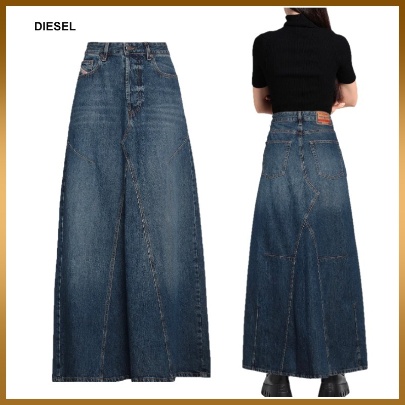 【DIESEL】デニムスカート ブランドロゴ 無地 フレア スカート