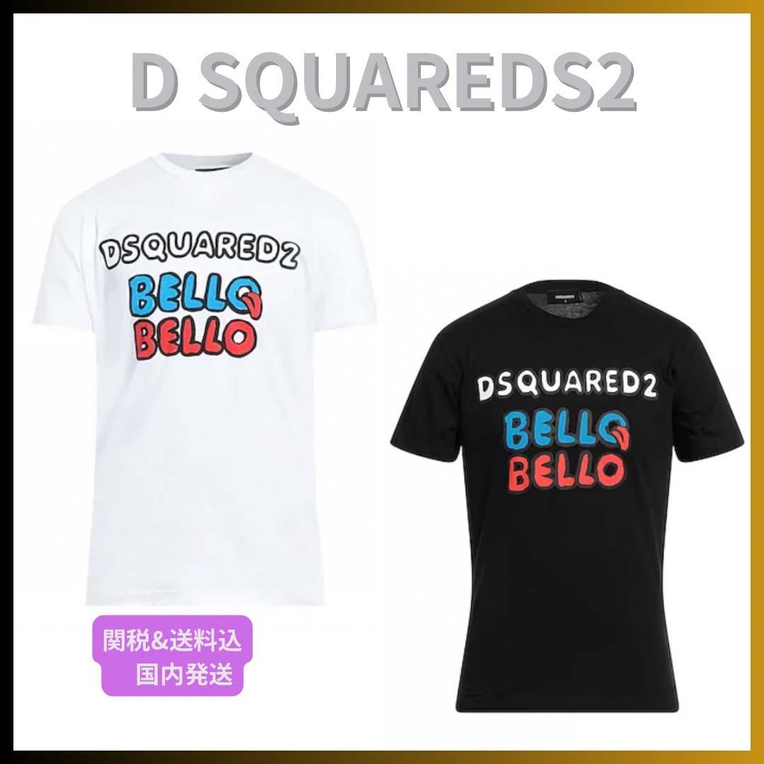 D SQUARED2 ロゴプリントTシャツ Black/White 関税＆送料込