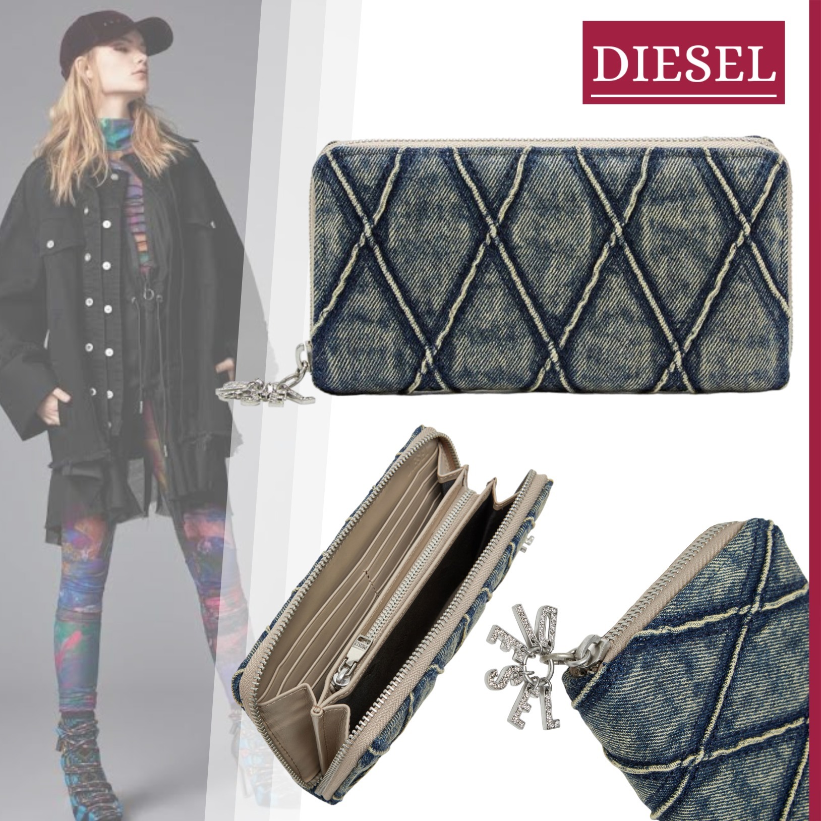 【国内即発】DIESEL『Charm-D Continental Zip L 長財布』送料込