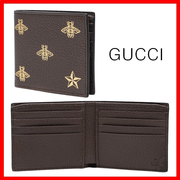 ☆韓国の人気☆【GUCCI】☆BEE STAR leather bifold wallet☆