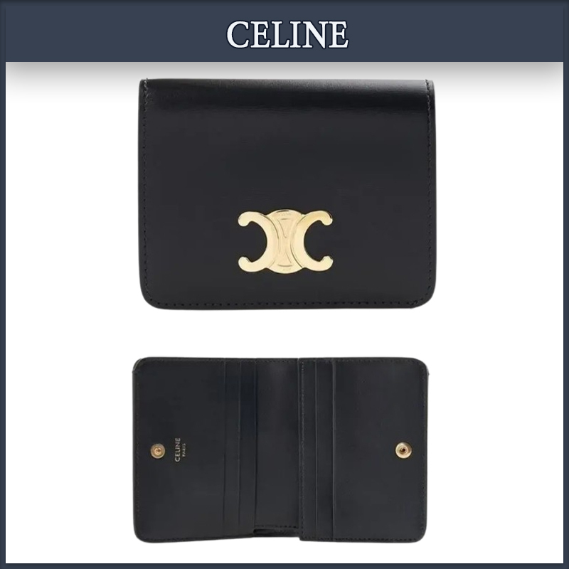 【CELINE】関税込★シャイニーカーフスキントリオンフウォレット