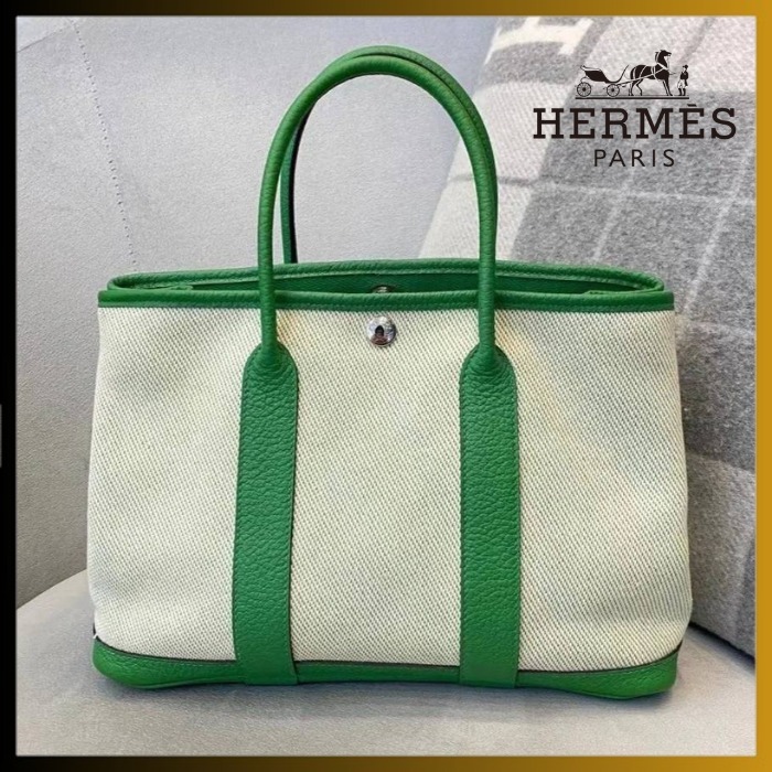 【キャンバス /エクリュ&バンブー】HERMES Garden Party 36 PM