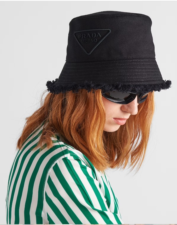 《送料無料》 PRADA Drill bucket hat