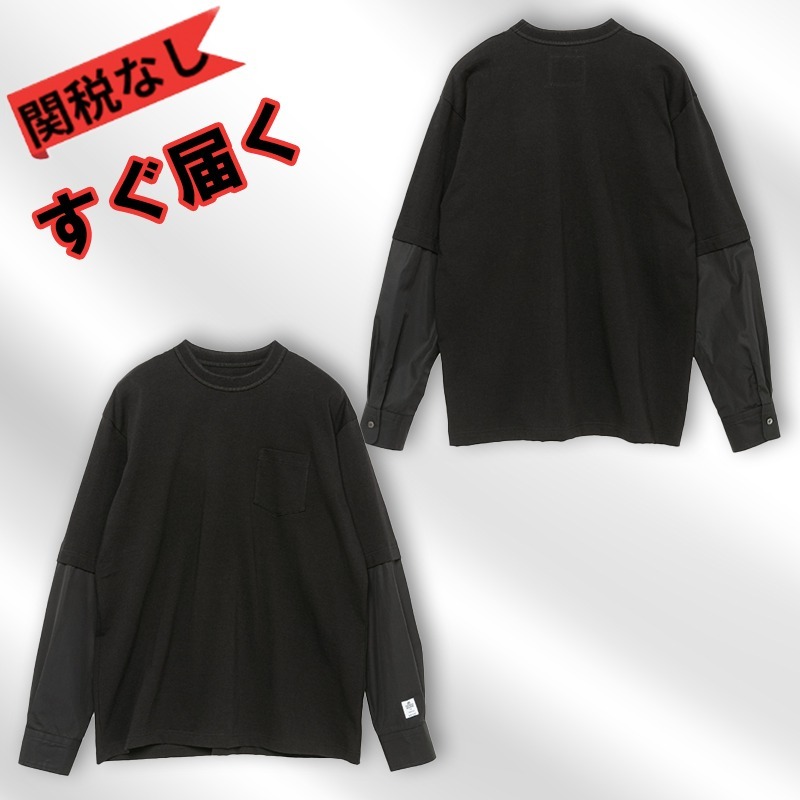 サカイ Thomas Mason Cotton Poplin x Cotton Jersey T-Shirt
